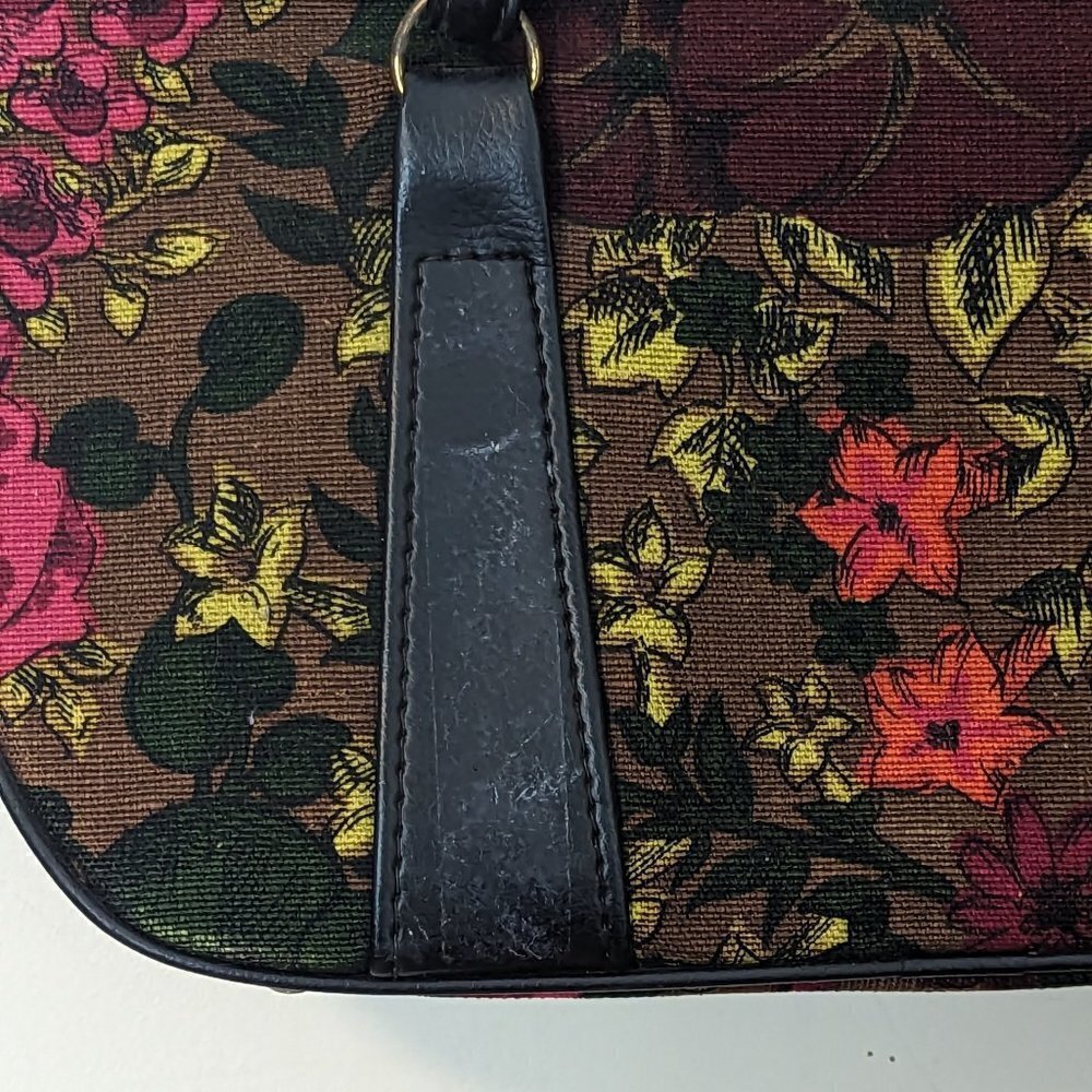 Vintage‎ 60's Bag Tapestry Satchel MCM Floral Travel Carpet Celebrity New York - Picture 12 of 14